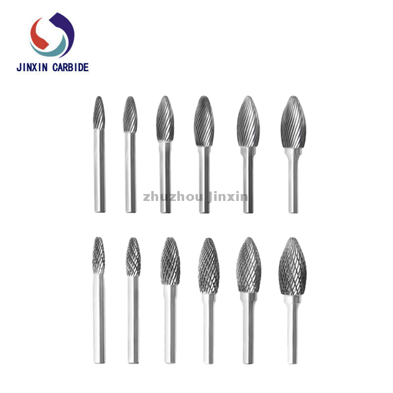 Tipo H Forma a forma di fiamma Burr rotanti in carburo di tungsteno 
