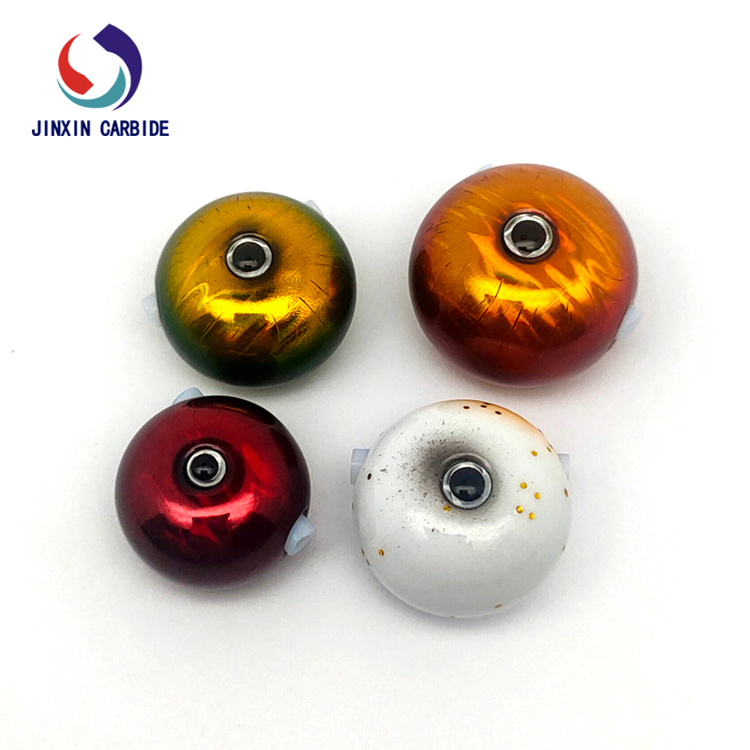 Platina da pesca rotonda in tungsteno con rivestimento colorato