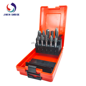 Set di frese rotanti in carburo di tungsteno da 10 pezzi con gambo da 6 mm con cassetta degli attrezzi rossa
