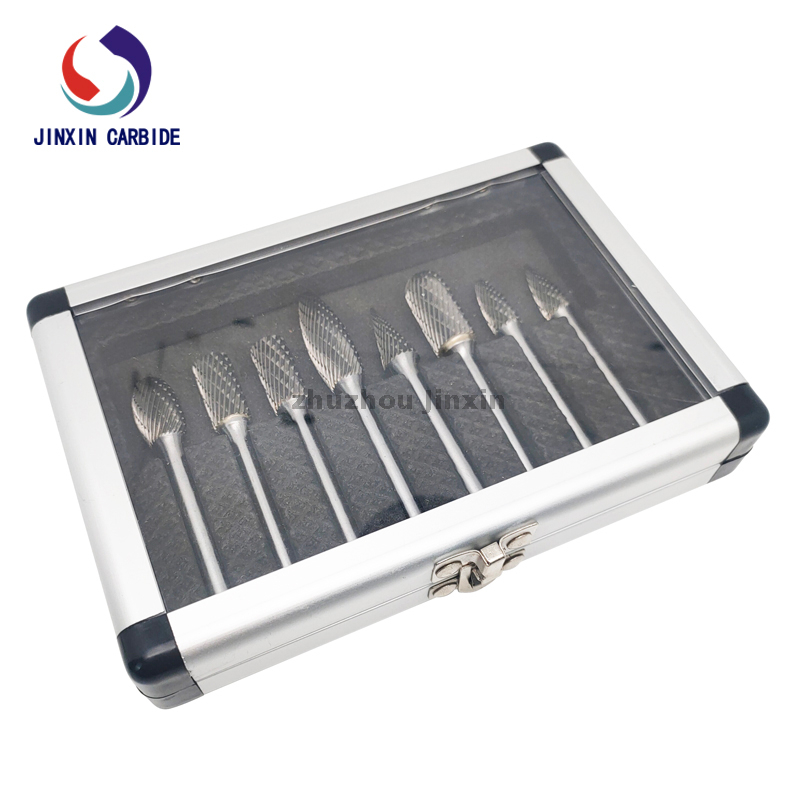 Stinco da 6 mm 8pcs set di barate rotanti in carburo di tungsteno con scatola di alluminio