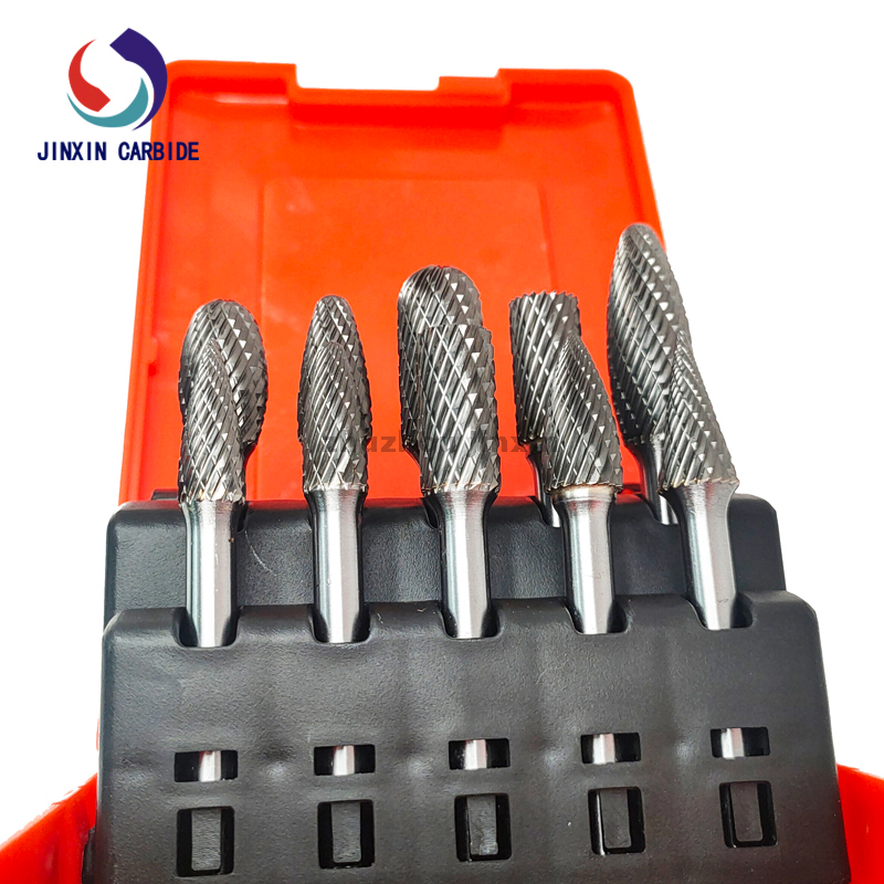 Set di frese rotanti in carburo di tungsteno da 10 pezzi con gambo da 6 mm con cassetta degli attrezzi rossa