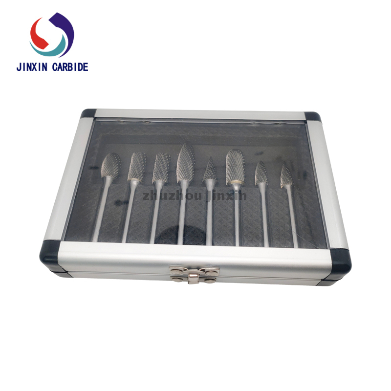 Stinco da 6 mm 8pcs set di barate rotanti in carburo di tungsteno con scatola di alluminio