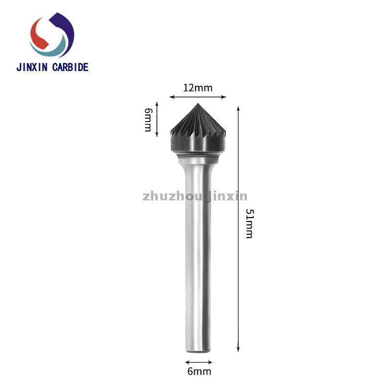 Forma a cono di tipo K con frese rotanti in carburo di tungsteno a 90° 